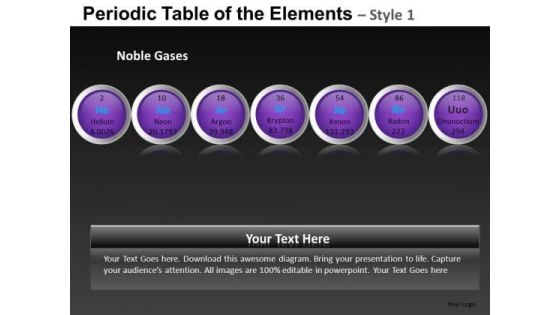 Noble Gases Periodic Table Of The Elements PowerPoint Slides And Ppt Diagram Templates