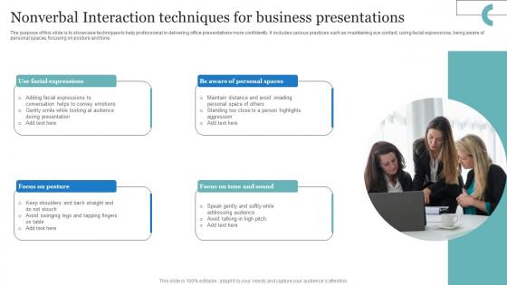 Nonverbal Interaction Techniques For Business Presentations Designs Pdf