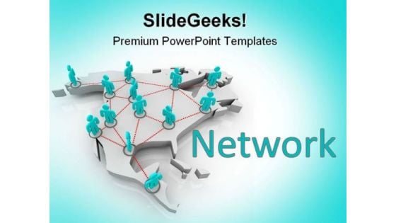 North America Networking Communication PowerPoint Templates And PowerPoint Backgrounds 0811