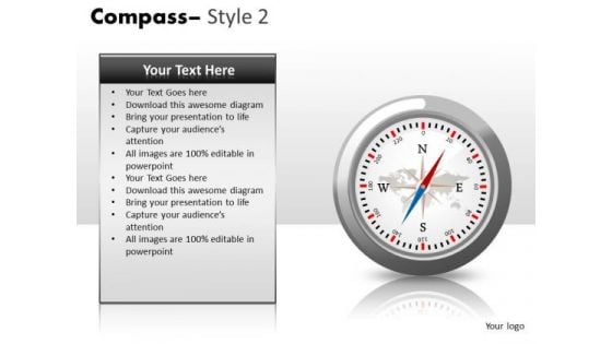 North South East West Compass PowerPoint Slides And Compass PowerPoint Templates