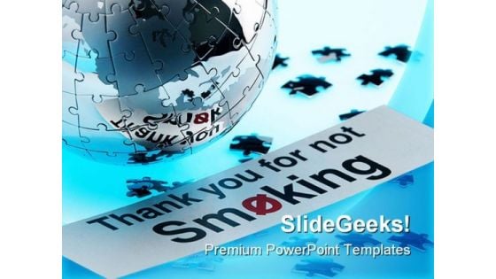 Not Smoking Globe PowerPoint Template 1110 Not Smoking Globe PowerPoint Template 1110