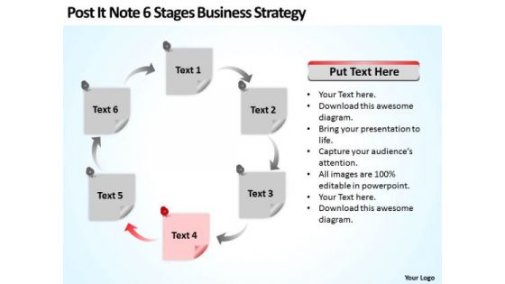 Note 6 Stages Business Strategy Consultant Ppt Outline Of Plan PowerPoint Templates