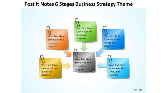 Notes 6 Stages Company Business Strategy Theme Ppt Plan PowerPoint Slides