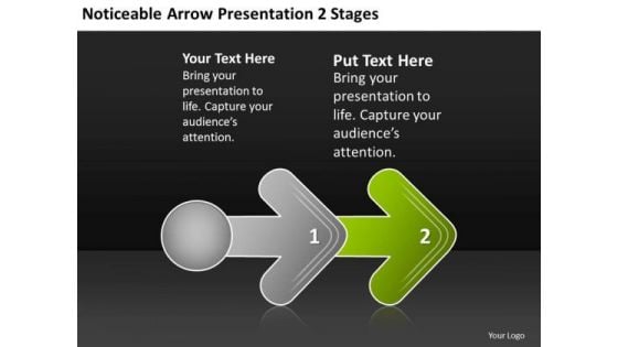 Noticeable Arrow Presentation 2 Stages Ppt Plan Business PowerPoint Templates