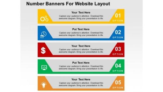 Number Banners For Website Layout PowerPoint Templates