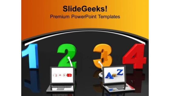 Numbers Connected To Laptop Education PowerPoint Templates Ppt Backgrounds For Slides 0213
