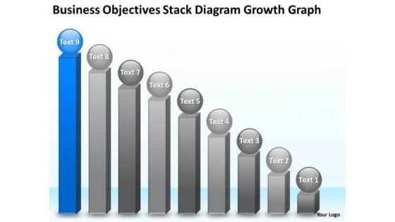 Objectives Stack Diagram Growth Graph 9 Stages Ppt Business Plan Creator PowerPoint Slides