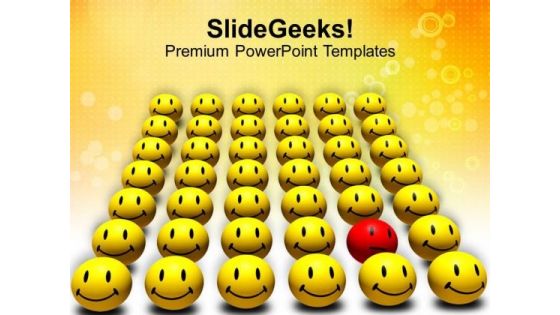 Odd One Out Smiley Spreading Happiness PowerPoint Templates Ppt Backgrounds For Slides 0113