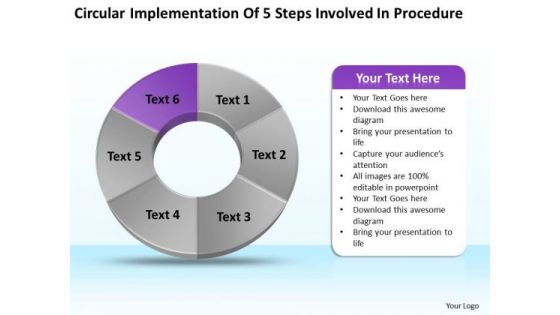 Of 5 Steps Involved Procedure Ppt 6 Basic Business Plan Template PowerPoint Templates