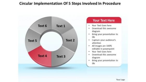 Of 5 Steps Involved Procedure Sample Business Proposal PowerPoint Templates