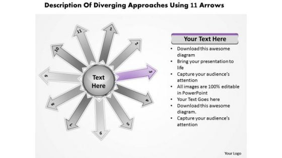 Of Diverging Approaches Using 11 Arrows Relative Cycle Network PowerPoint Templates