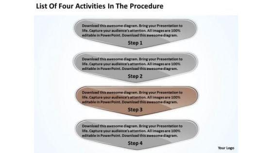 Of Four Activities In The Procedure Restaurant Business Plan Sample PowerPoint Templates