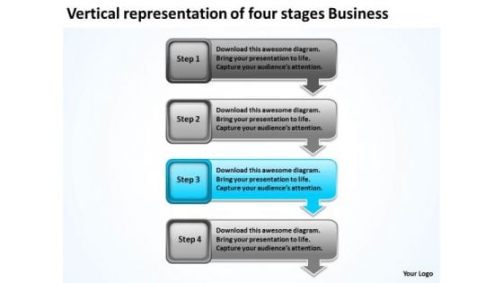 Of Four Stages Business Free Non Profit Plan Template PowerPoint Slides