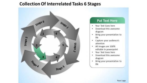 Of Interrelated Tasks 6 Stages Ppt 10 Small Business Plan Template Free PowerPoint Slides