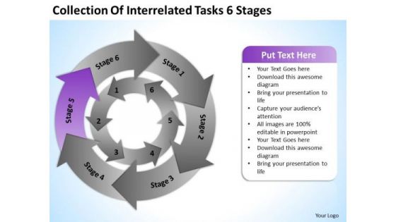 Of Interrelated Tasks 6 Stages Ppt Non Profit Business Plan Template PowerPoint Slides