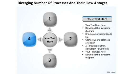 Of Processes And Their Flow 4 Stages Relative Circular Arrow PowerPoint Slides