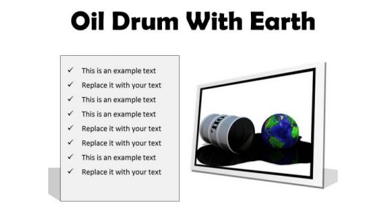 Oil Drum With Earth Industrial PowerPoint Presentation Slides F