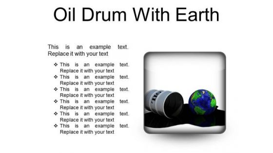 Oil Drum With Earth Industrial PowerPoint Presentation Slides S