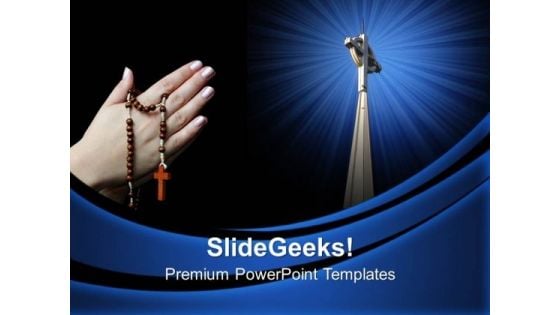 Old Hands Praying Church PowerPoint Templates And PowerPoint Themes 0812