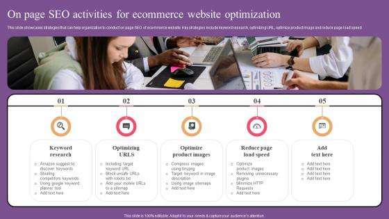 On Page Seo Activities Website Optimization To Improve Product Sale Summary Pdf