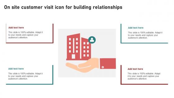 On Site Customer Visit Icon For Building Relationships Ppt Infographics Backgrounds pdf