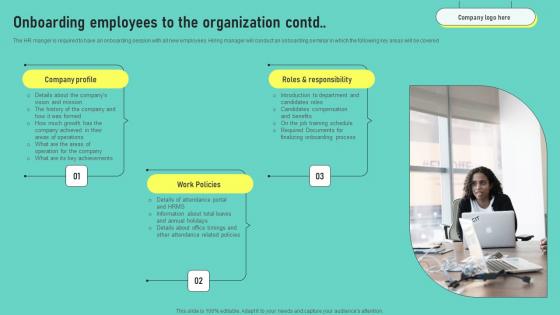 Onboarding Employees To The Organization Human Resources Hiring Guide Optimal Mockup Pdf