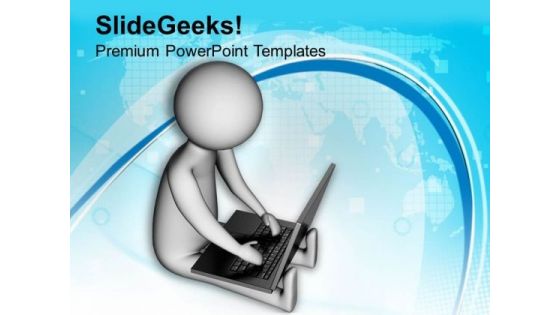 One Laptop Can Give More Results PowerPoint Templates Ppt Backgrounds For Slides 0713