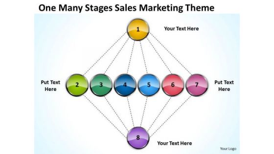 One Many Stages Sales Marketing Theme Ppt Business Plan Proposal PowerPoint Templates