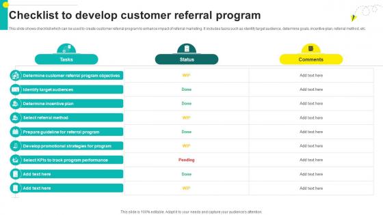 One On One Advertising Checklist To Develop Customer Referral Program Strategy SS V One On One Advertising Checklist To Develop Customer Referral Program Strategy SS V