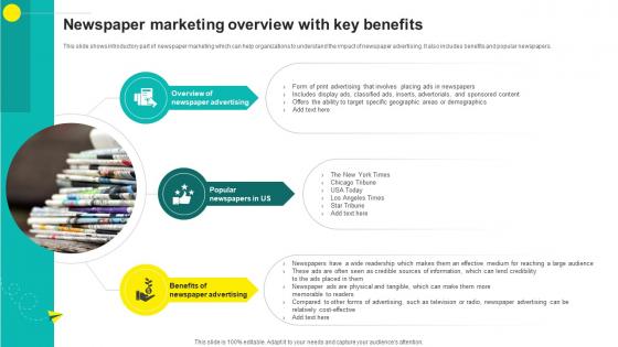 One On One Advertising Newspaper Marketing Overview With Key Benefits Strategy SS V One On One Advertising Newspaper Marketing Overview With Key Benefits Strategy SS V