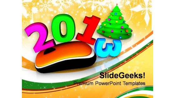 Online Celebration New Year Concept PowerPoint Templates Ppt Backgrounds For Slides 1212