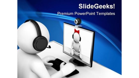 Online Chating Computer Internet PowerPoint Templates And PowerPoint Backgrounds 0211