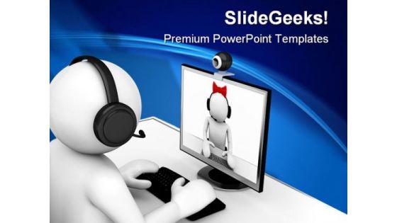 Online Chating Computer Internet PowerPoint Themes And PowerPoint Slides 0211