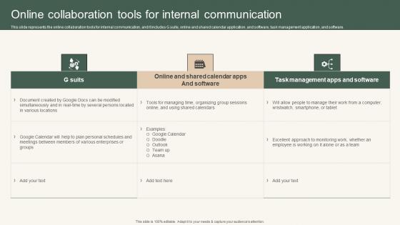 Online Collaboration Tools For Instant Messenger For Internal Business Operations Brochure Pdf