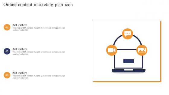 Online Content Marketing Plan Icon Diagrams Pdf