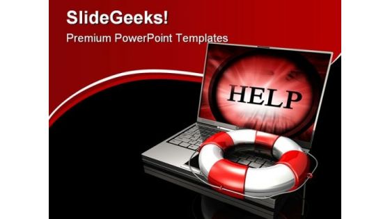 Online Help Internet PowerPoint Template 0910