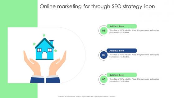 Online Marketing For Through SEO Strategy Icon Ppt Gallery Themes Pdf
