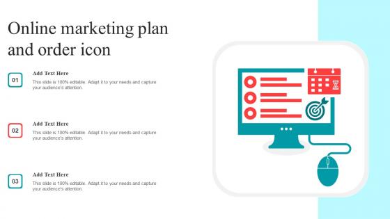 Online Marketing Plan And Order Icon Introduction Pdf