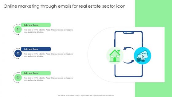 Online Marketing Through Emails For Real Estate Sector Icon Ppt Model Graphics Pictures Pdf