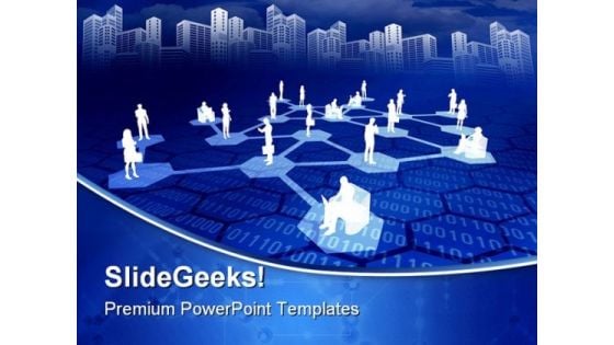 Online Network Communication PowerPoint Templates And PowerPoint Backgrounds 0811