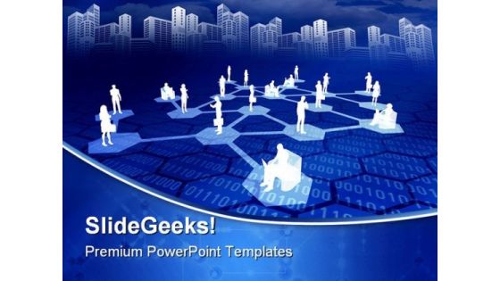 Online Network Communication PowerPoint Themes And PowerPoint Slides 0811