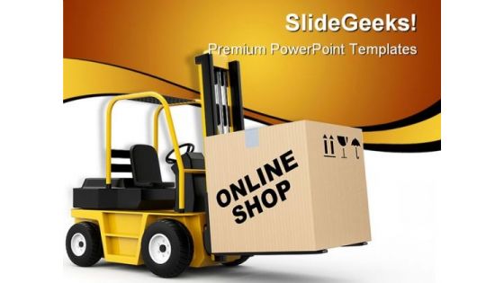 Online Shop Delivery Marketing PowerPoint Templates And PowerPoint Backgrounds 0711