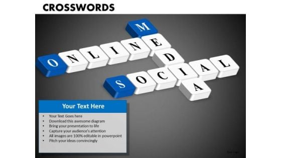 Online Social Media Crosswords PowerPoint Templates