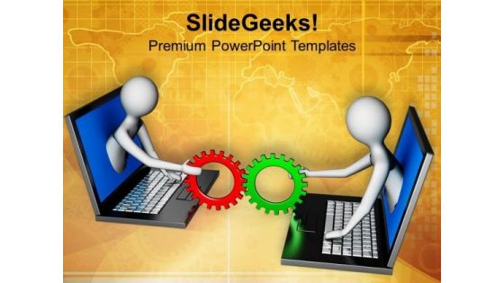 Online Teamwork Concept PowerPoint Templates Ppt Backgrounds For Slides 0813