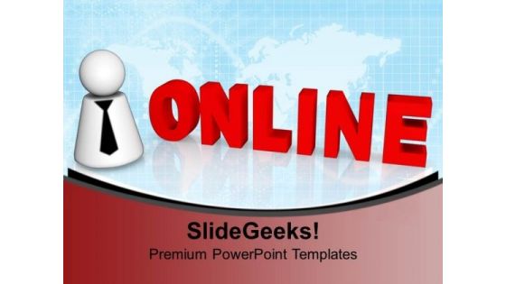 Online Text In 3d Internet PowerPoint Templates And PowerPoint Themes 1112