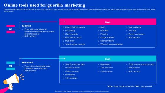 Online Tools Used For Guerilla Marketing Viral Video Outreach Plan Themes Pdf