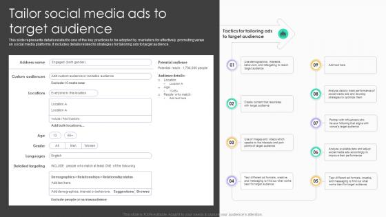 Online Venue Advertising Plan Tailor Social Media Ads To Target Audience Strategy SS V Online Venue Advertising Plan Tailor Social Media Ads To Target Audience Strategy SS V