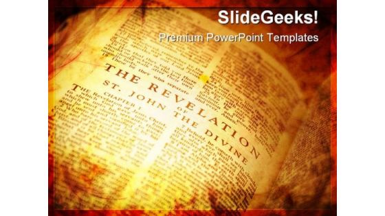 Open Bible The Revelation Religion PowerPoint Templates And PowerPoint Backgrounds 0211