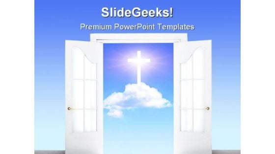 Open Door Religion PowerPoint Themes And PowerPoint Slides 0511