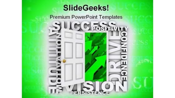 Open Door To Success Business PowerPoint Templates And PowerPoint Backgrounds 0711